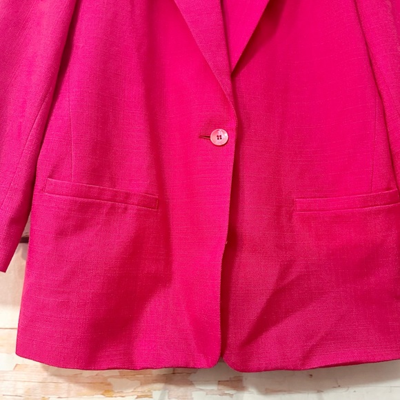 VINTAGE 90s fuchsia pink relaxed fit blazer - Picture 4 of 7